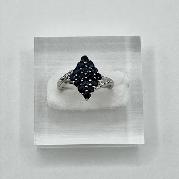 1.00 CT Natural Blue Sapphire Custom Sterling Silver Ring - Picture 1 of 6